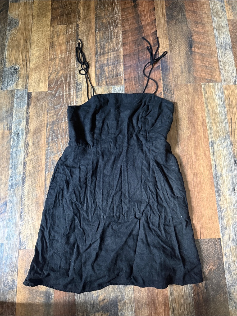 Old Navy Black Strapless Summer Dress with Ties